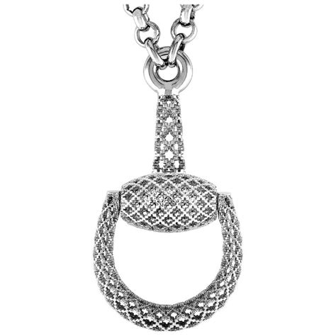 gucci horsebit necklace silver